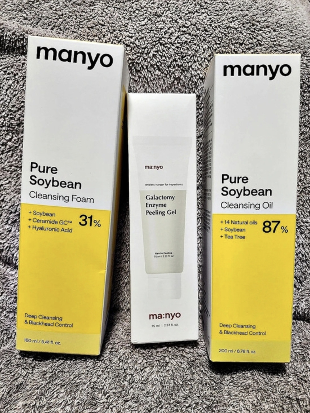 ma:nyo Pure Soybean Cleansing Foam, Galactomy Enzyme Peeling Gel & Pure Soybean